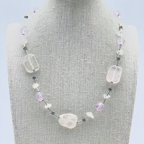 Pastel Bead Station Necklace Silver Tone Boho Festival Party Hippie Classic - Picture 7 of 7